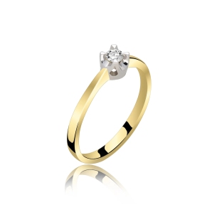 Pierścionek Zaręczynowy Z Brylantem 0,10 ct RS0207