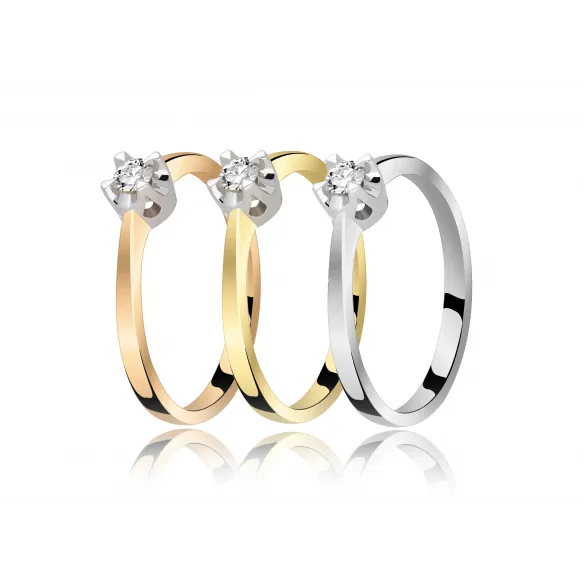 Pierścionek Zaręczynowy Z Brylantem 0,10 ct RS0207