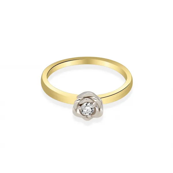 Pierścionek Zaręczynowy Z Brylantem 0,10 ct RS0159