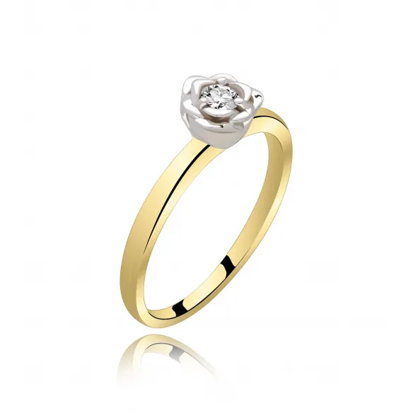Pierścionek Zaręczynowy Z Brylantem 0,10 ct RS0159