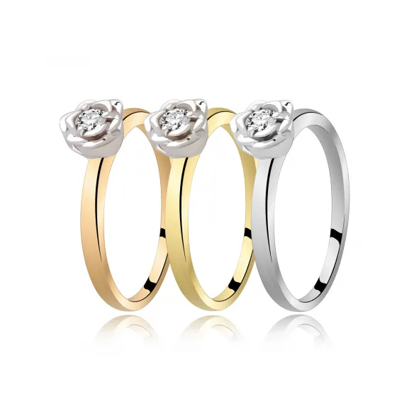 Pierścionek Zaręczynowy Z Brylantem 0,10 ct RS0159