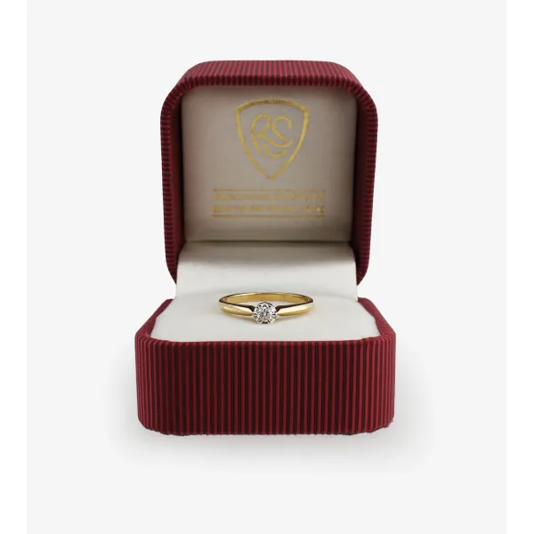 Pierścionek Zaręczynowy Z Brylantem 0,10 ct RS0488