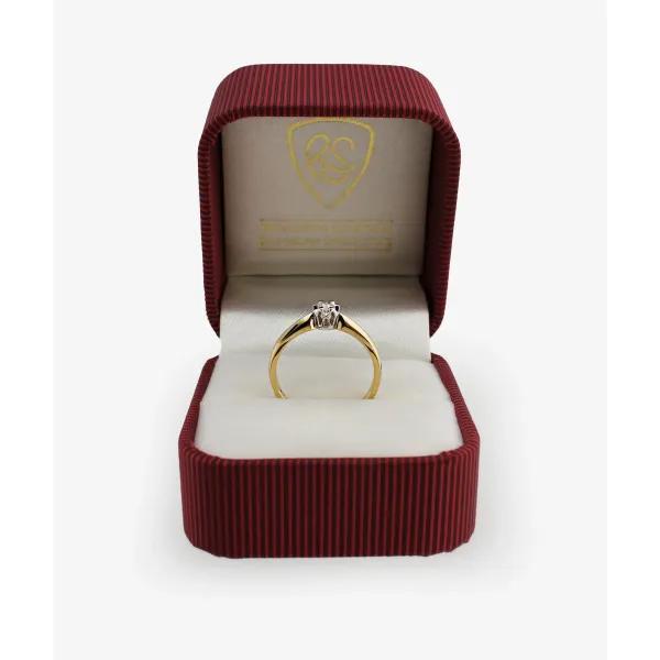Pierścionek Zaręczynowy Z Brylantem 0,10 ct RS0488