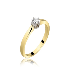 Pierścionek Zaręczynowy Z Brylantem 0,10 ct RS0488