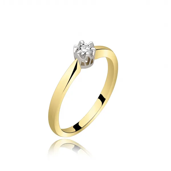 Pierścionek Zaręczynowy Z Brylantem 0,10 ct RS0488