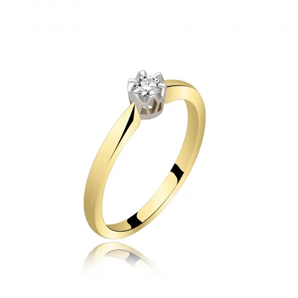 Pierścionek Zaręczynowy Z Brylantem 0,10 ct RS0488