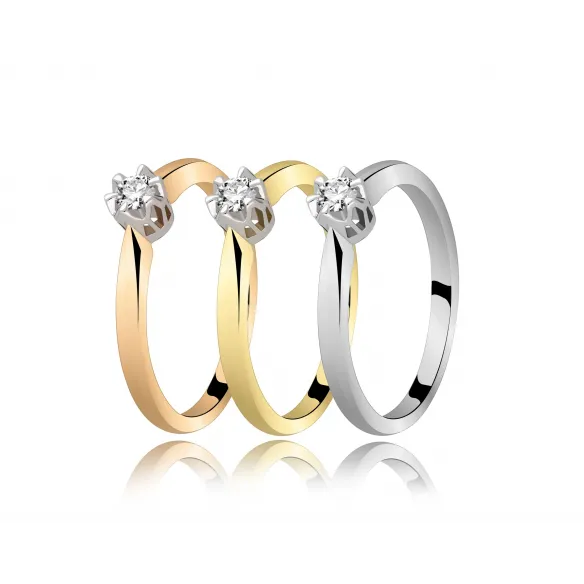 Pierścionek Zaręczynowy Z Brylantem 0,10 ct RS0488