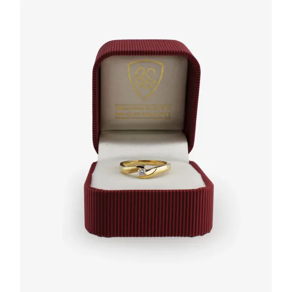 Złoty Pierścionek Z Brylantem 0,10 ct RS0034