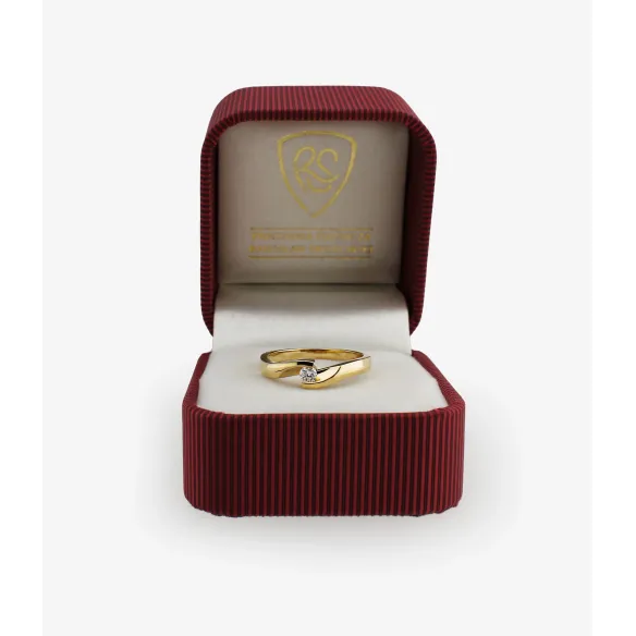 Złoty Pierścionek Z Brylantem 0,10 ct RS0034