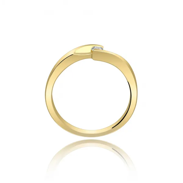 Złoty Pierścionek Z Brylantem 0,10 ct RS0034
