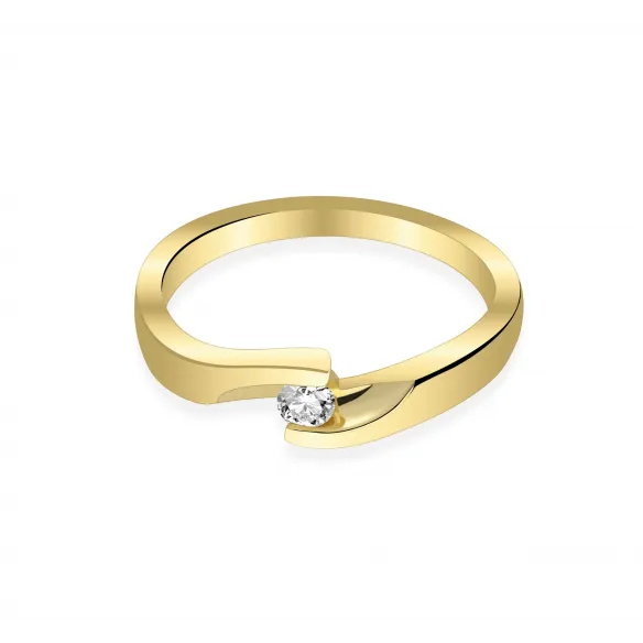Złoty Pierścionek Z Brylantem 0,10 ct RS0034
