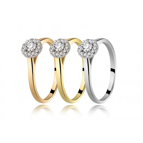 Pierścionek Zaręczynowy Z Brylantami 0,21ct RS0369