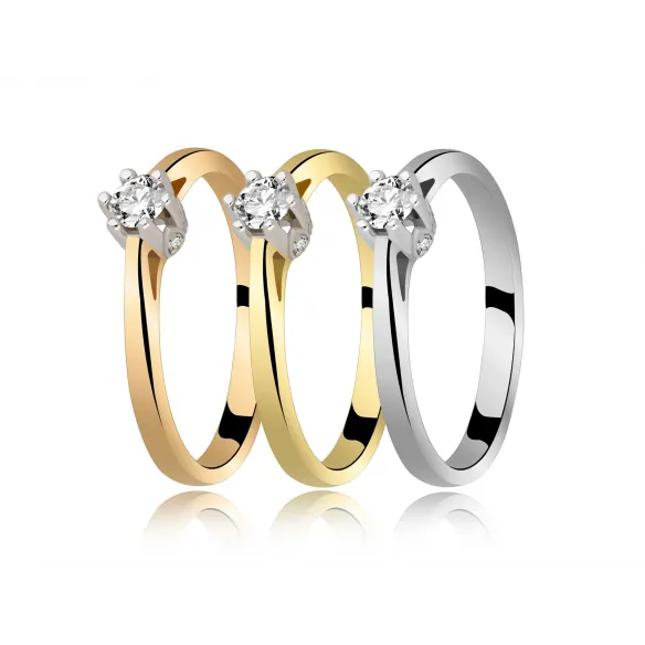 Pierścionek Zaręczynowy Z Brylantami 0,17ct RS0412