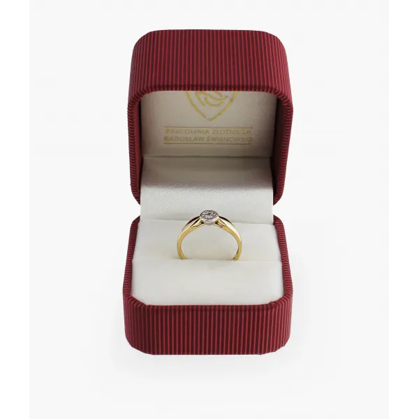 Złoty Pierścionek Z Brylantami 0,11 ct RS0217