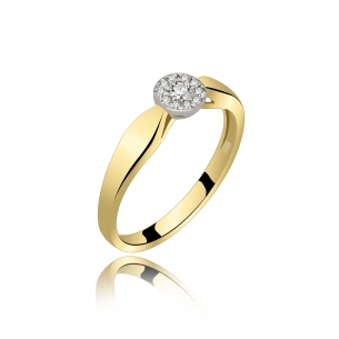 Złoty Pierścionek Z Brylantami 0,11 ct RS0217