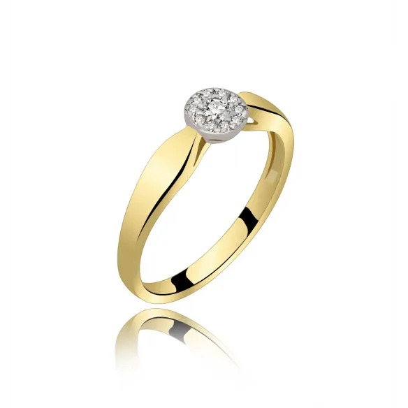 Złoty Pierścionek Z Brylantami 0,11 ct RS0217
