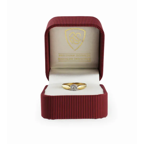 Złoty Pierścionek Z Brylantami 0,11 ct RS0217
