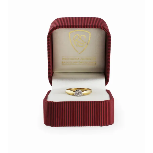 Złoty Pierścionek Z Brylantami 0,11 ct RS0217
