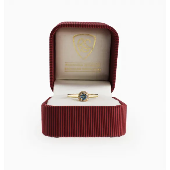 Złoty Pierścionek Z Topazem I Brylantami RS0369