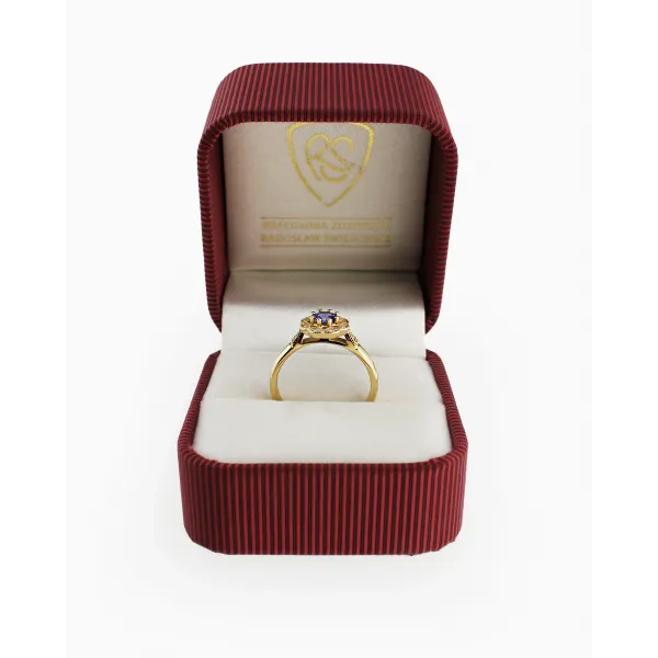 Złoty Pierścionek Z Tanzanitem I Brylantami RS0370