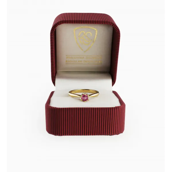 Złoty Pierścionek Z Szafirem I Brylantami RS0414