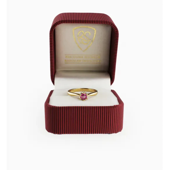 Złoty Pierścionek Z Szafirem I Brylantami RS0414