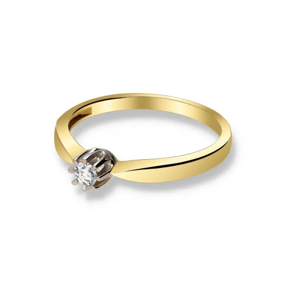 Pierścionek Złoty Z Brylantem 0,15ct RS0156
