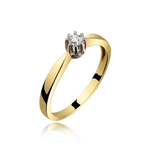 Pierścionek Złoty Z Brylantem 0,15ct RS0156