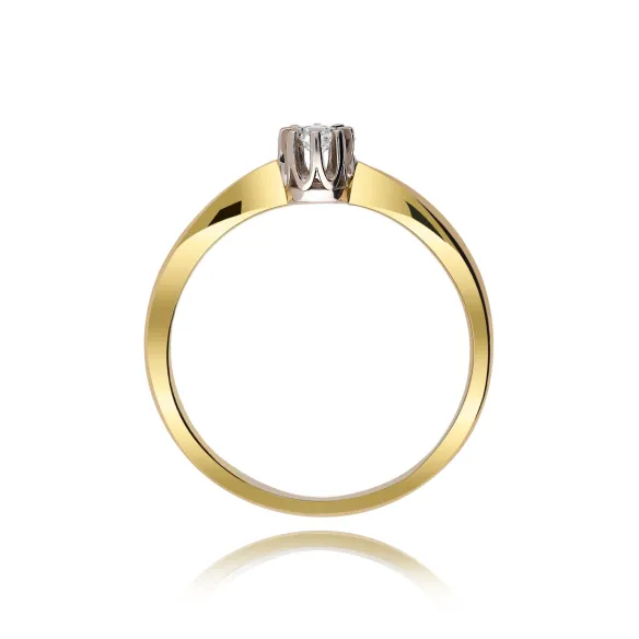 Pierścionek Złoty Z Brylantem 0,15ct RS0156