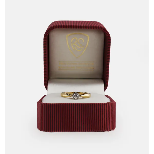 Pierścionek Złoty Z Brylantem 0,15ct RS0156