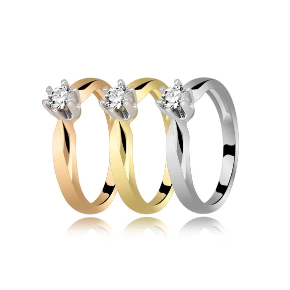 Pierścionek Złoty Z Brylantem 0,25ct RS0362