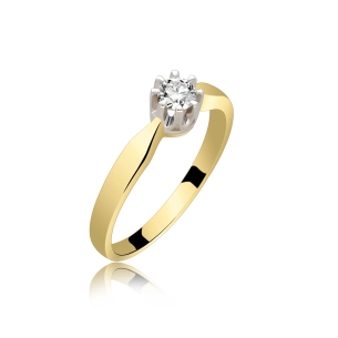 Pierścionek Złoty Z Brylantem 0,21ct RS0250