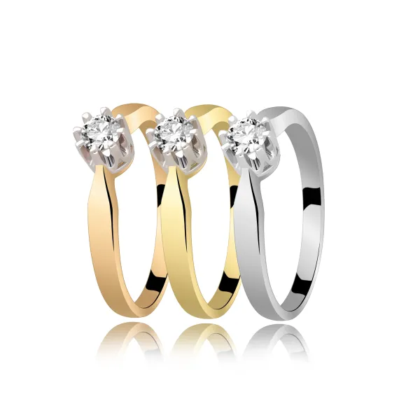 Pierścionek Złoty Z Brylantem 0,21ct RS0250