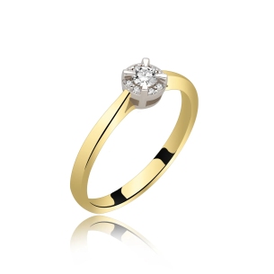 Pierścionek Złoty Z Brylantami 0,14ct RS0206