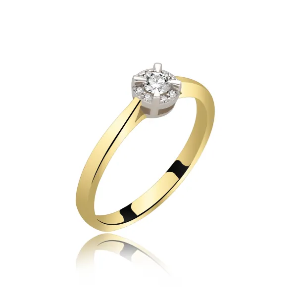 Pierścionek Złoty Z Brylantami 0,14ct RS0206