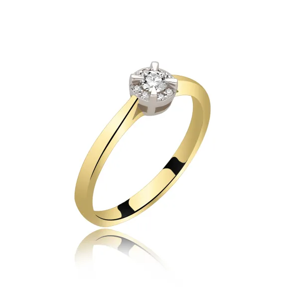 Pierścionek Złoty Z Brylantami 0,14ct RS0206