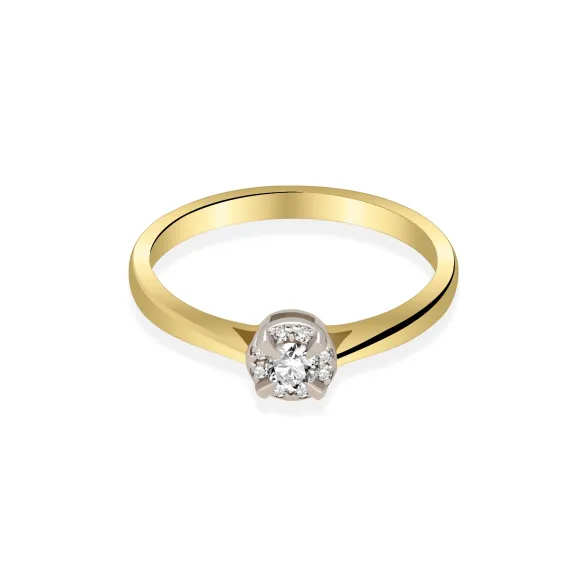 Pierścionek Złoty Z Brylantami 0,14ct RS0206