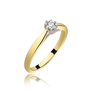 Pierścionek Złoty Z Brylantem 0,15ct RS0047
