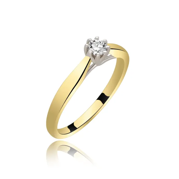 Pierścionek Złoty Z Brylantem 0,15ct RS0047
