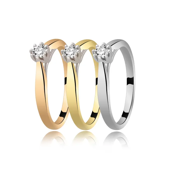 Pierścionek Złoty Z Brylantem 0,15ct RS0047