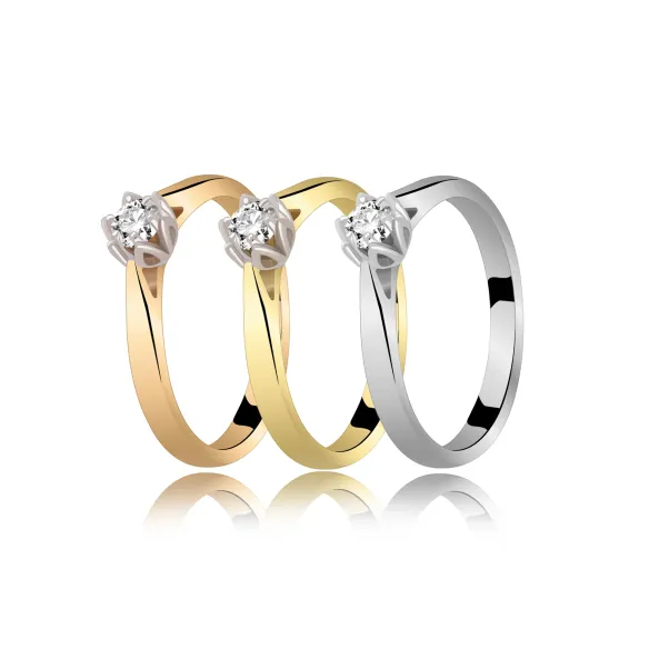 Pierścionek Złoty Z Brylantem 0,10ct RS0426