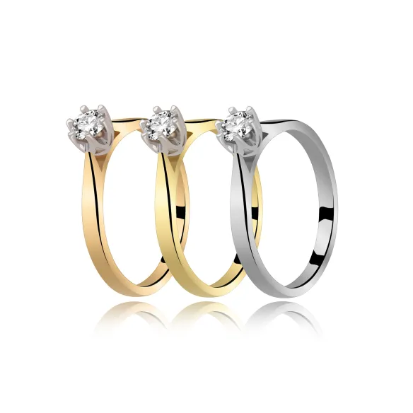 Pierścionek Złoty Z Brylantem 0,20ct RS0284