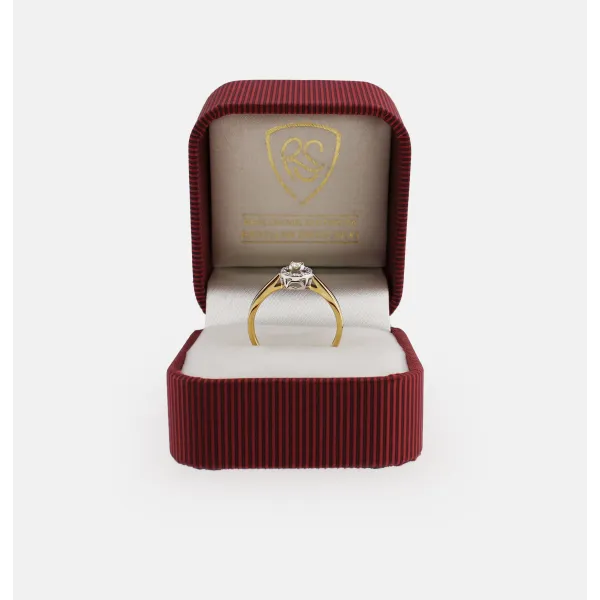 Pierścionek Złoty Z Brylantami 0,11ct RS0167