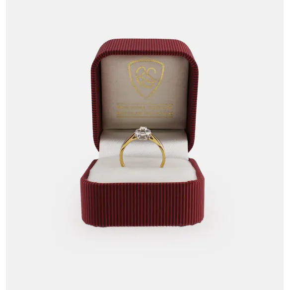 Pierścionek Złoty Z Brylantami 0,11ct RS0167