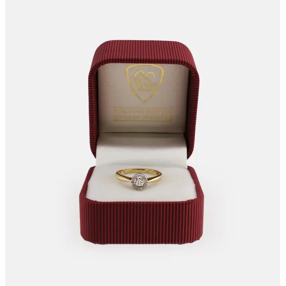 Pierścionek Złoty Z Brylantami 0,11ct RS0167