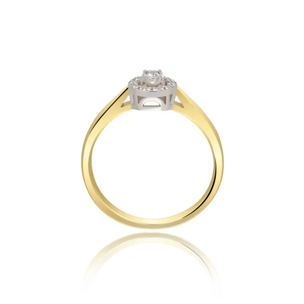 Pierścionek Złoty Z Brylantami 0,11ct RS0167