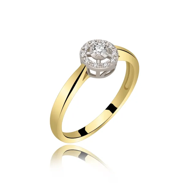 Pierścionek Złoty Z Brylantami 0,11ct RS0167