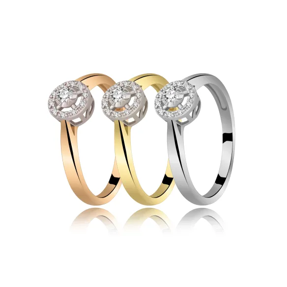 Pierścionek Złoty Z Brylantami 0,11ct RS0167