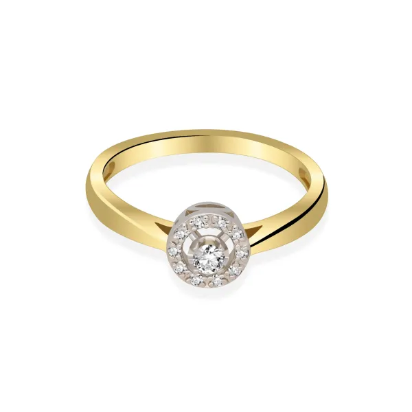 Pierścionek Złoty Z Brylantami 0,11ct RS0167