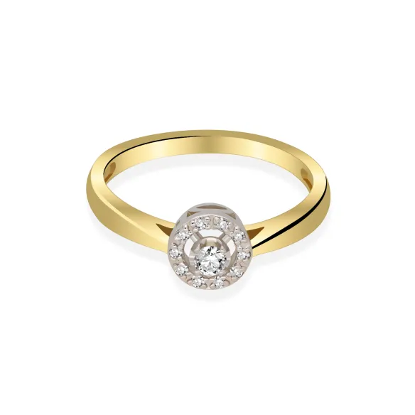 Pierścionek Złoty Z Brylantami 0,11ct RS0167